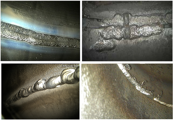 使用視頻內窺鏡檢查焊縫及焊接接頭的檢測圖像